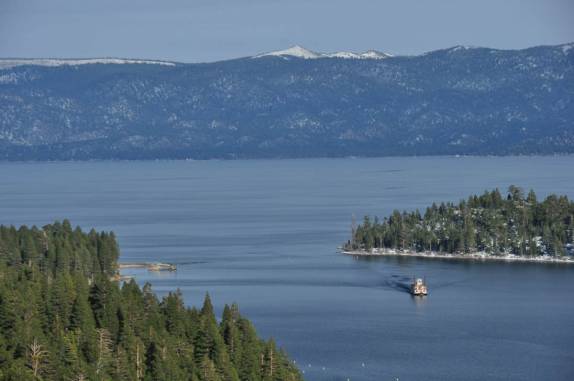 Emerald Bay, canto mais famoso do Lake Tahoe, na Califórnia, nos Estados Unidos